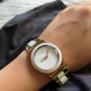 White swatch watch